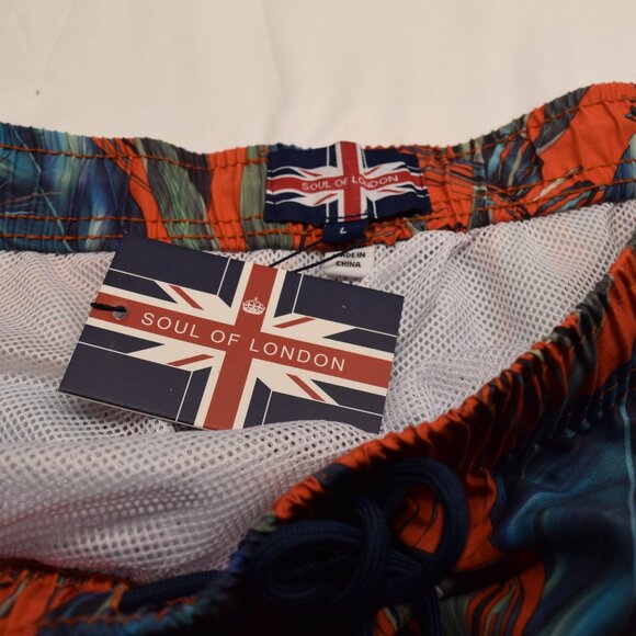 Soul Of London Men's Swim Trunks Size Large NWT #0059 - Picture 3 of 5